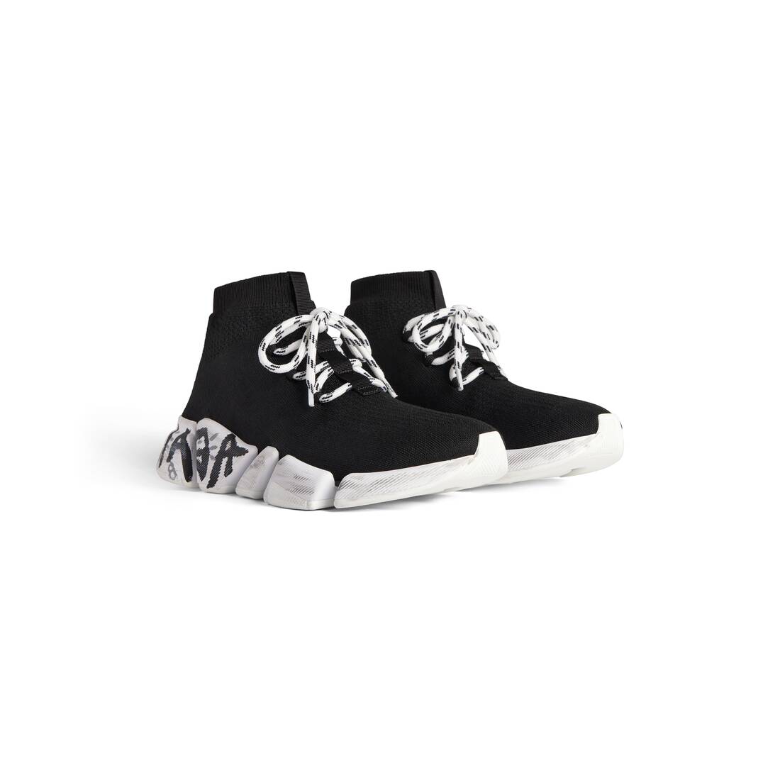Women’s Speed 2.0 Lace-up Graffiti Recycled Knit Sneaker  in Black - Image 2